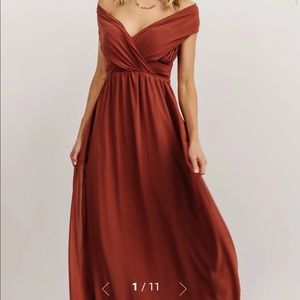 COPY - Rust color maxi bridesmaid dress